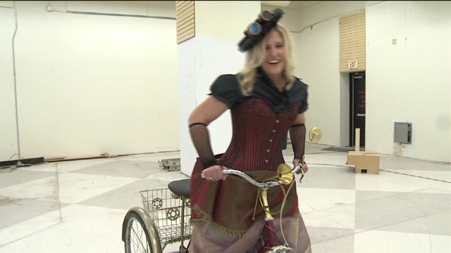 Laura learns about workshops, has a blast on a bike