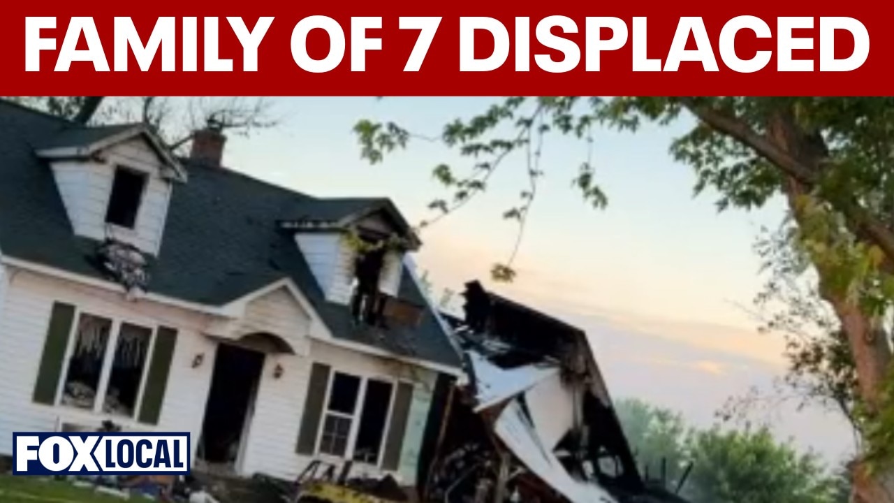 Family of 7 displaced after fire destroys Maryland home