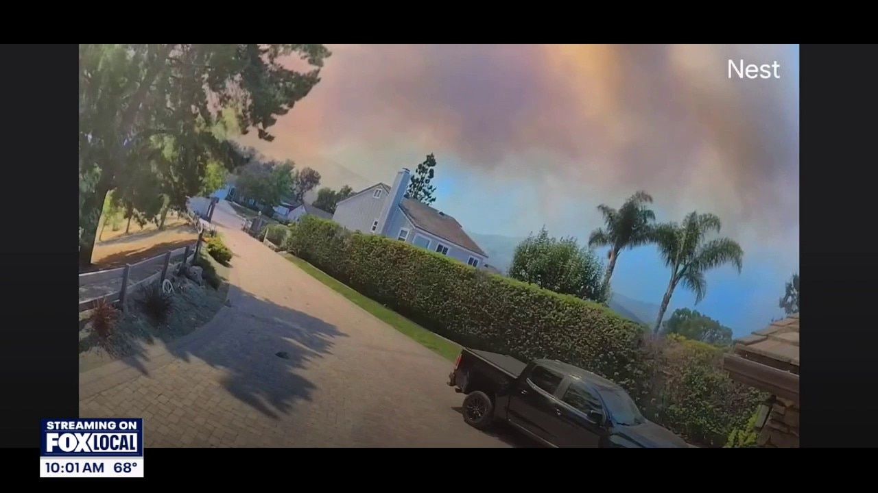 Nest camera captures fire approaching Simi Valley homes