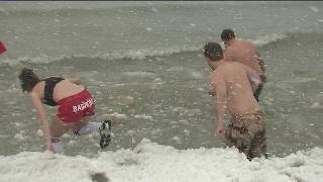 The first plungers of the year jump in