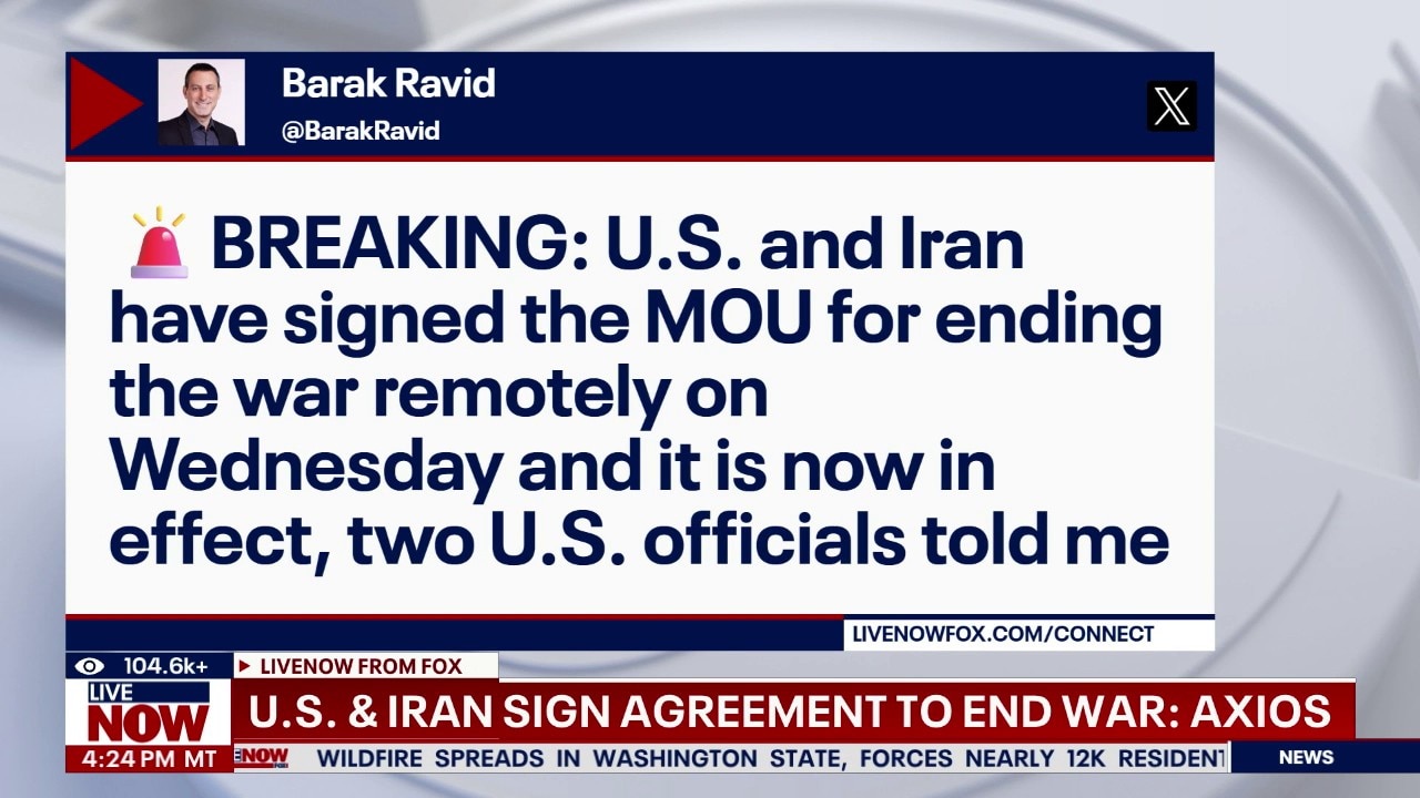Axios: U.S. and Iran sign agreement to end war
