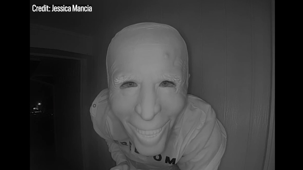 Random person eats banana through Joe Biden mask
