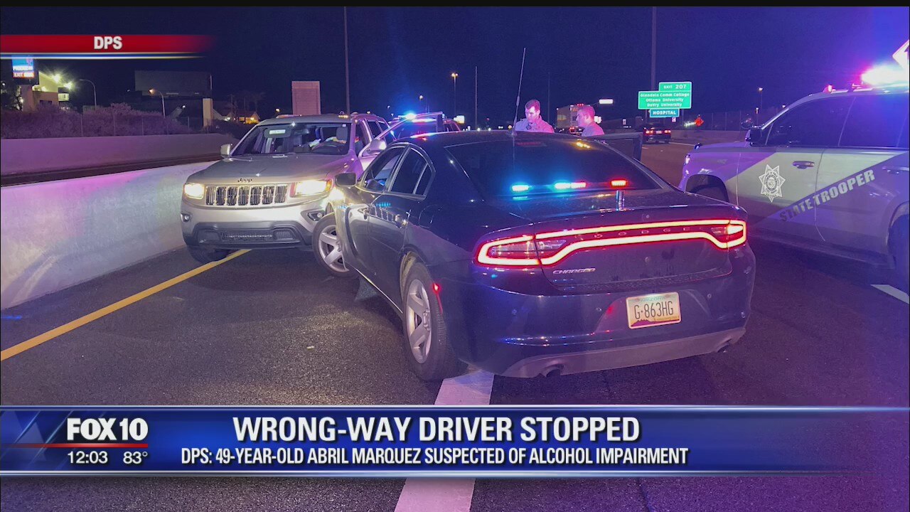 DPS: Suspected impaired wrong-way driver stopped on I-17
