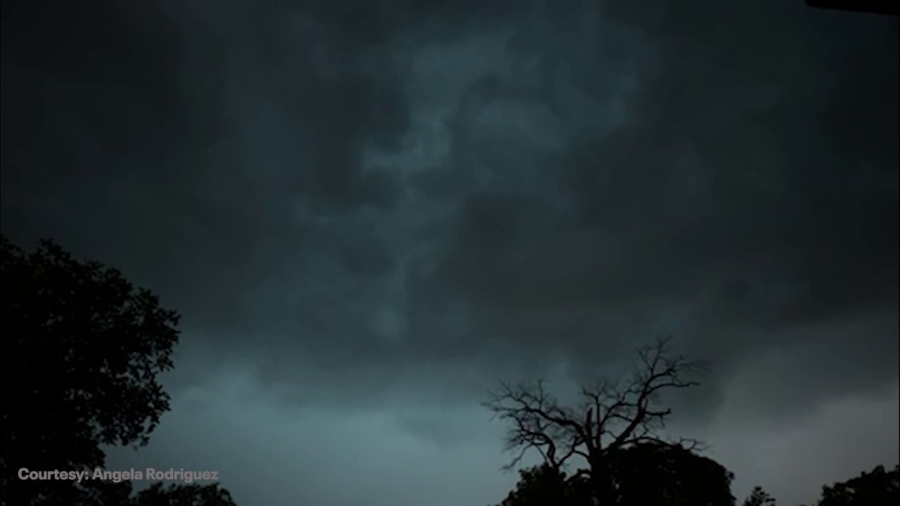 Video shows ominous skies as storms move through Lake Station, Indiana