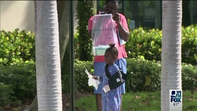 Little girls who were in airborne bounce house talk about it