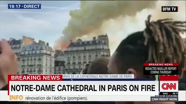 Notre Dame Cathedral in Paris is on fire