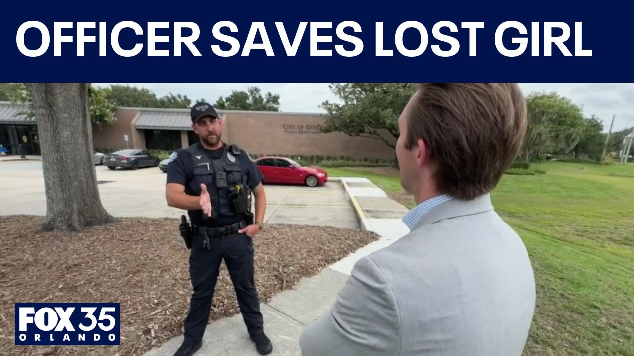 Ocoee Police officer carries lost girl, 3, home