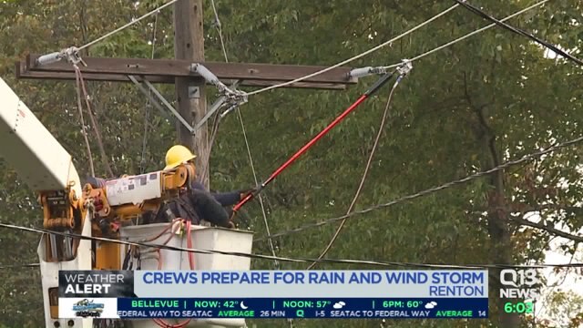 Crews prep for wind and rain storm
