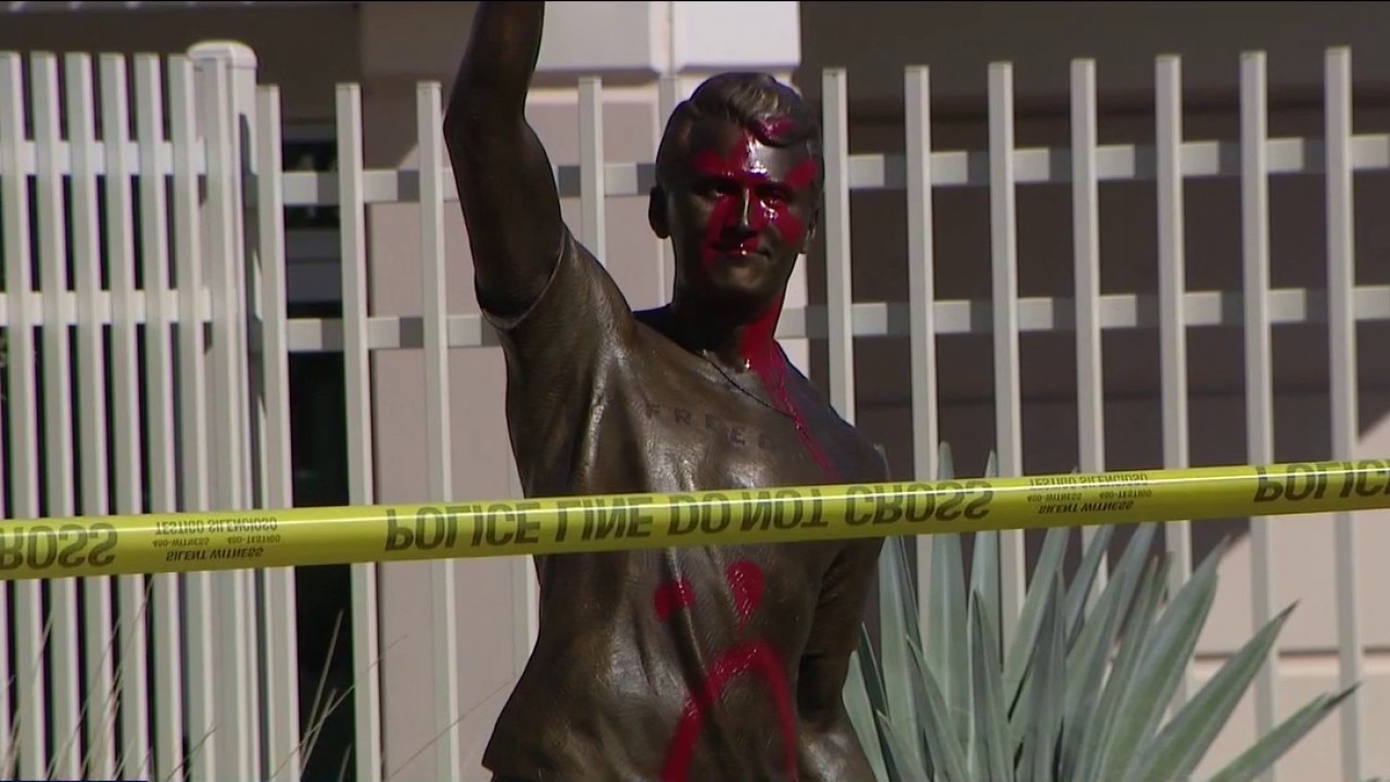 Police investigate Charlie Kirk memorial vandalism