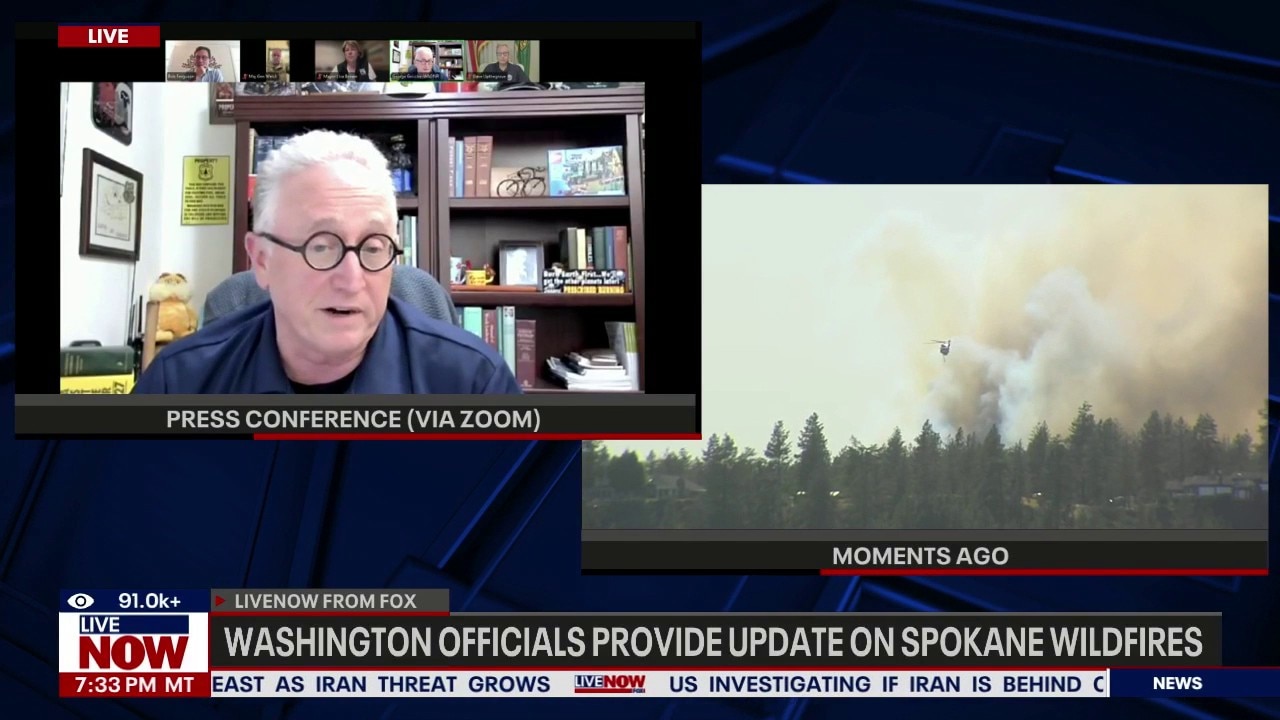 Washington officials give update on Spokane wildfires 