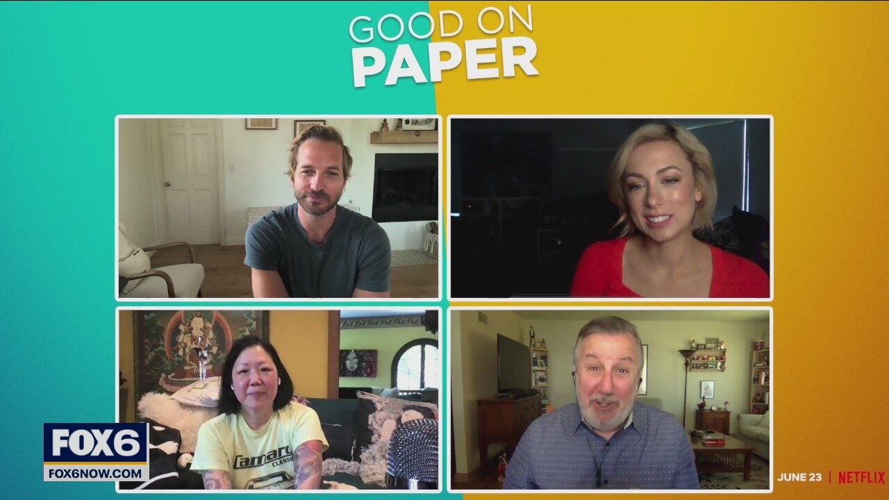 Gino talks with the cast of Netflix movie Good on Paper