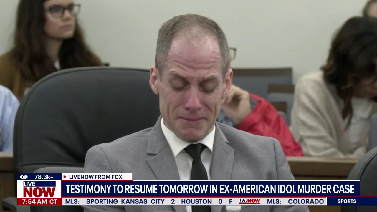 Caleb Flynn cries as interrogation tapes are played at trial
