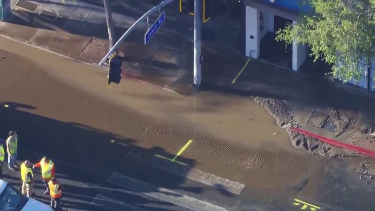 Crews repairing water valve leak in West Hollywood