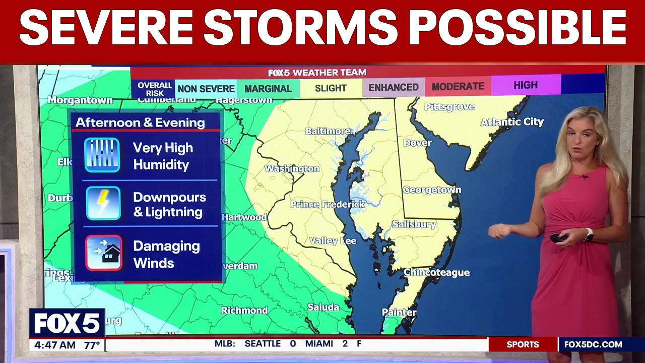 DC weather: Severe storms possible Thursday afternoon
