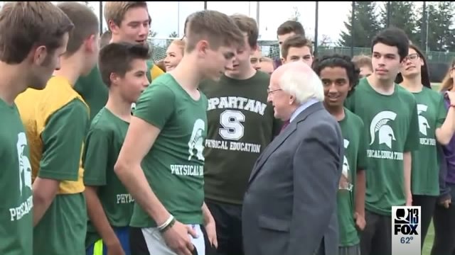 Ireland`s president visits Microsoft, Sammamish high school
