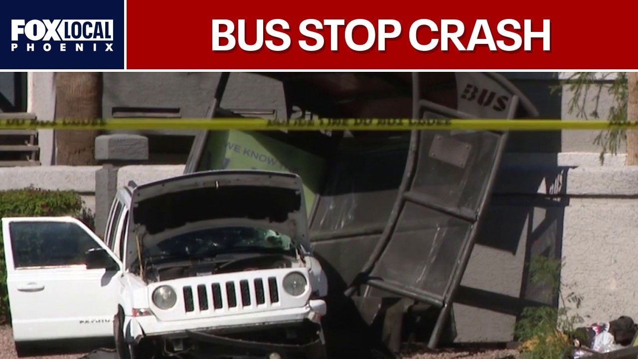 4 critically hurt in Phoenix bus stop crash
