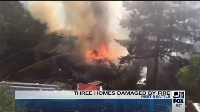3 homes damaged by fire in West Seattle