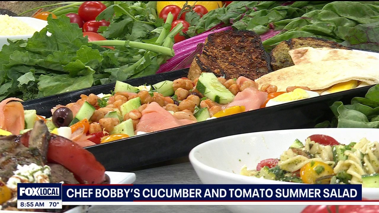 Chef Bobby’s cucumber and tomato summer salad