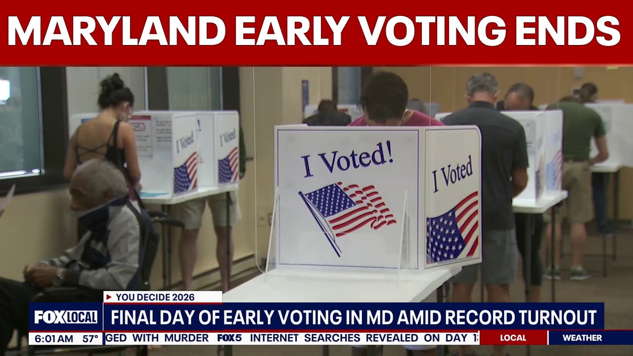 Early voting in Maryland comes to an end Thursday