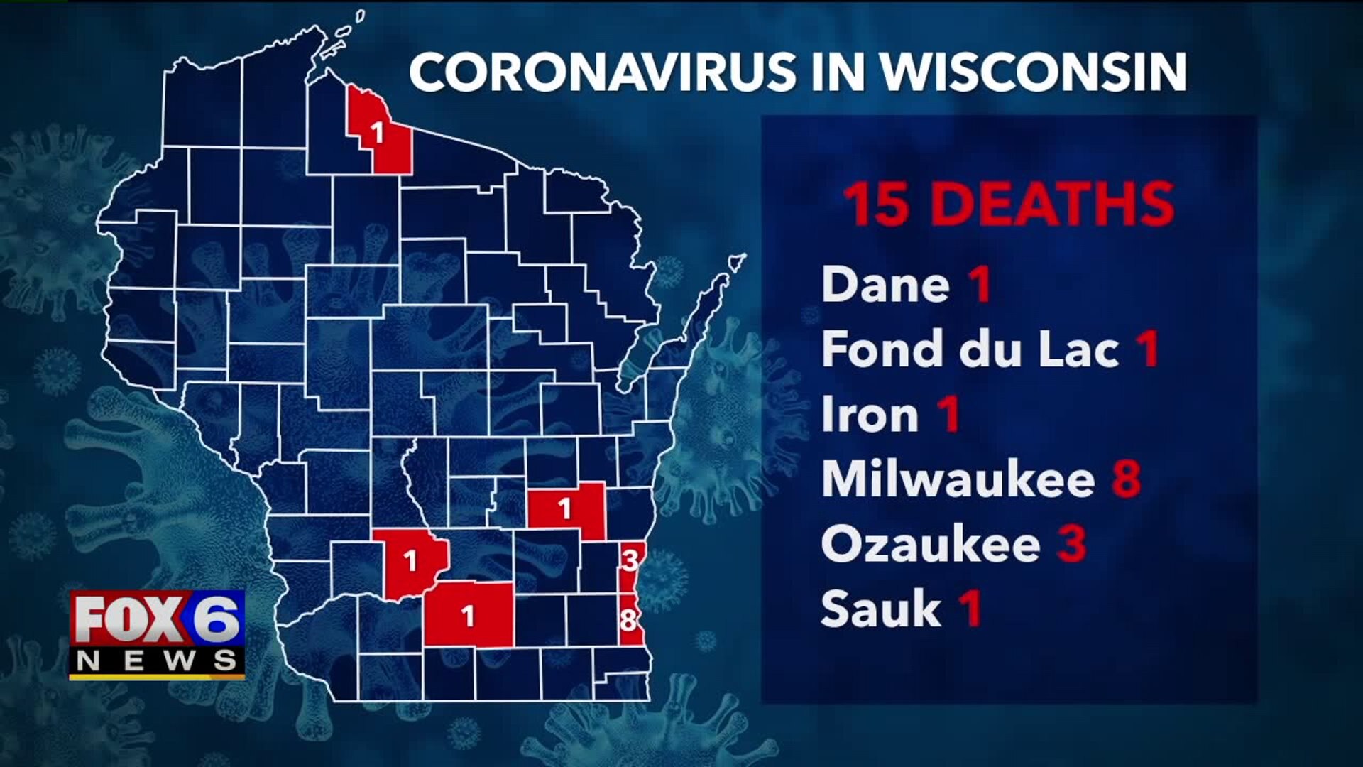 Coronavirus deaths now at 15