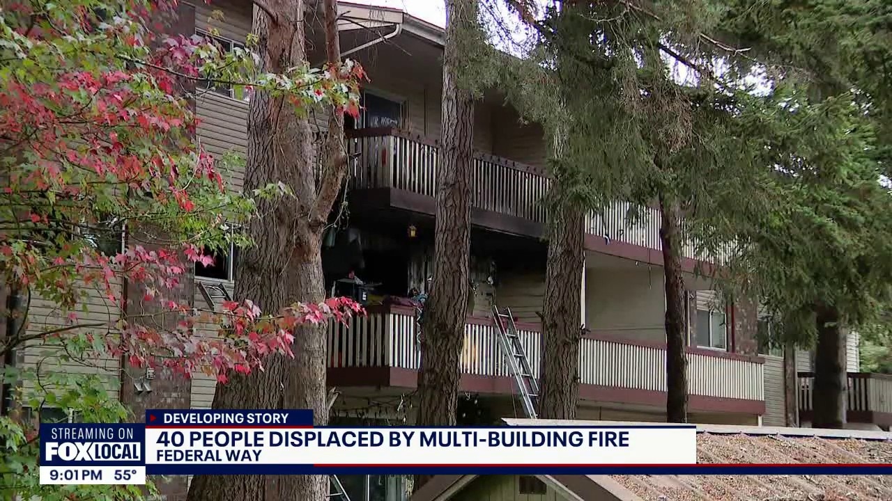 40 people displaced by apartment fire in Federal Way