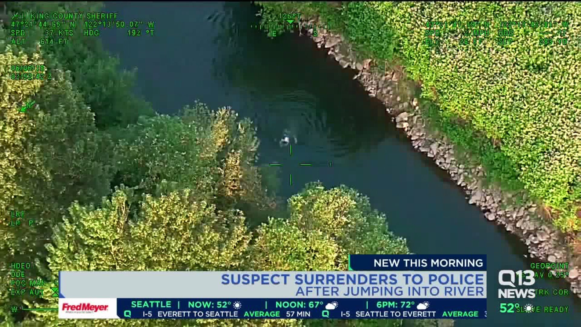 Chopper video shows hit-and-run suspect jump into river