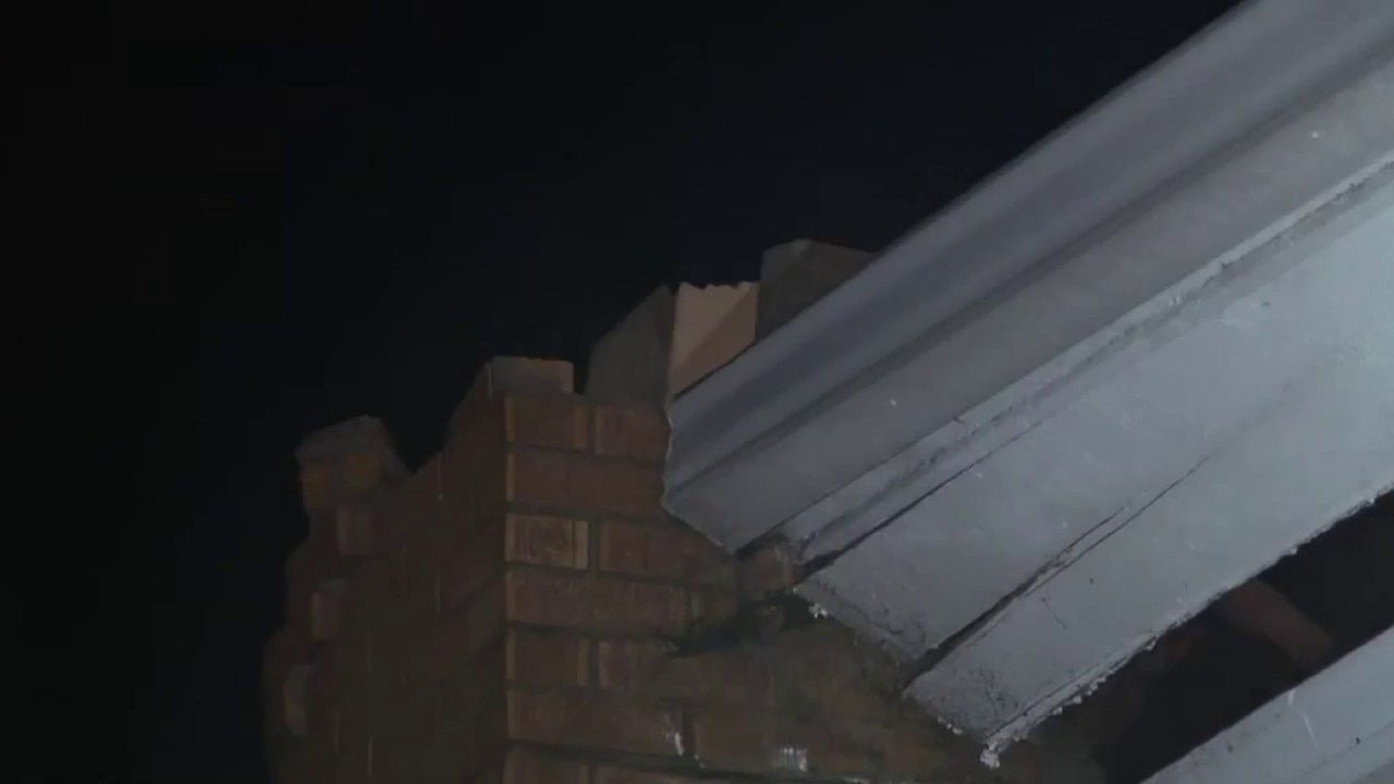 Severe storm takes down church chimney