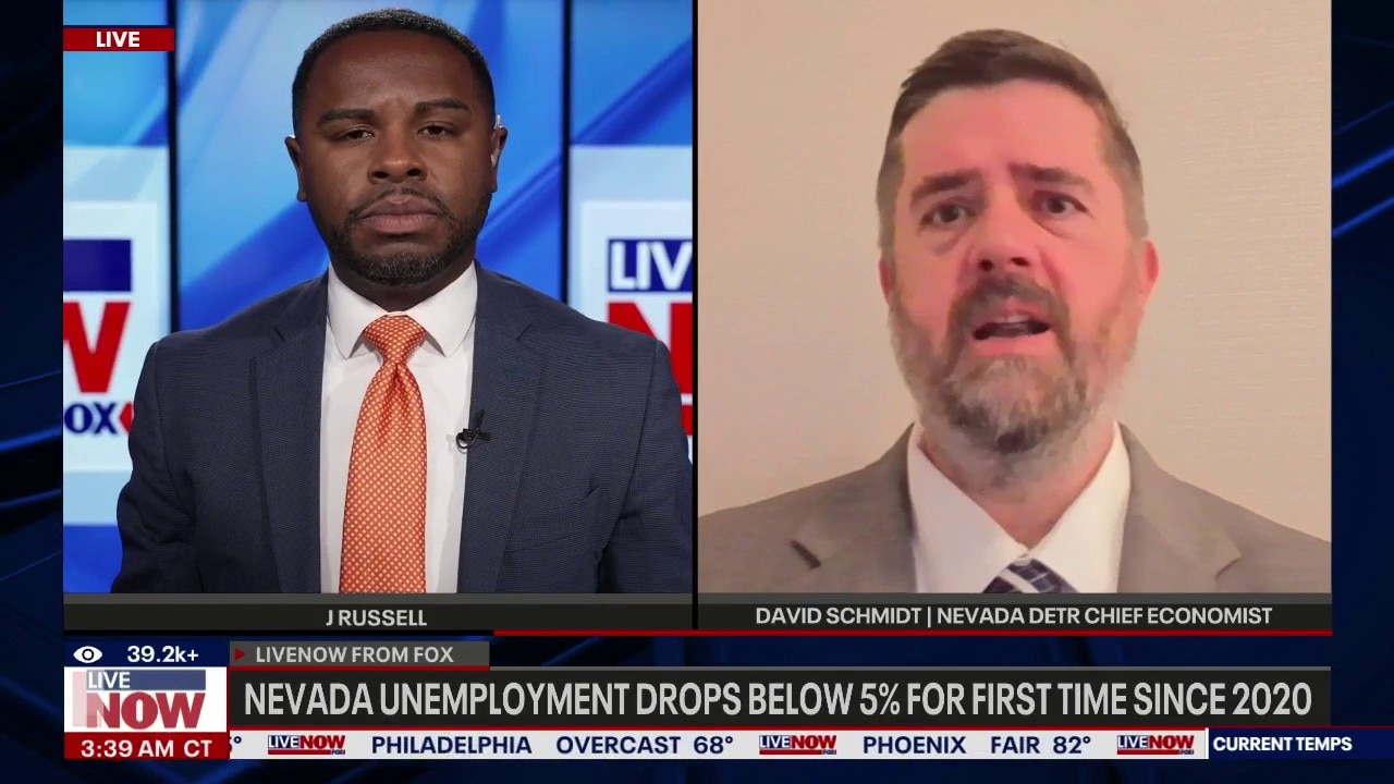Nevada unemployment drops below 5% for first time since 2020