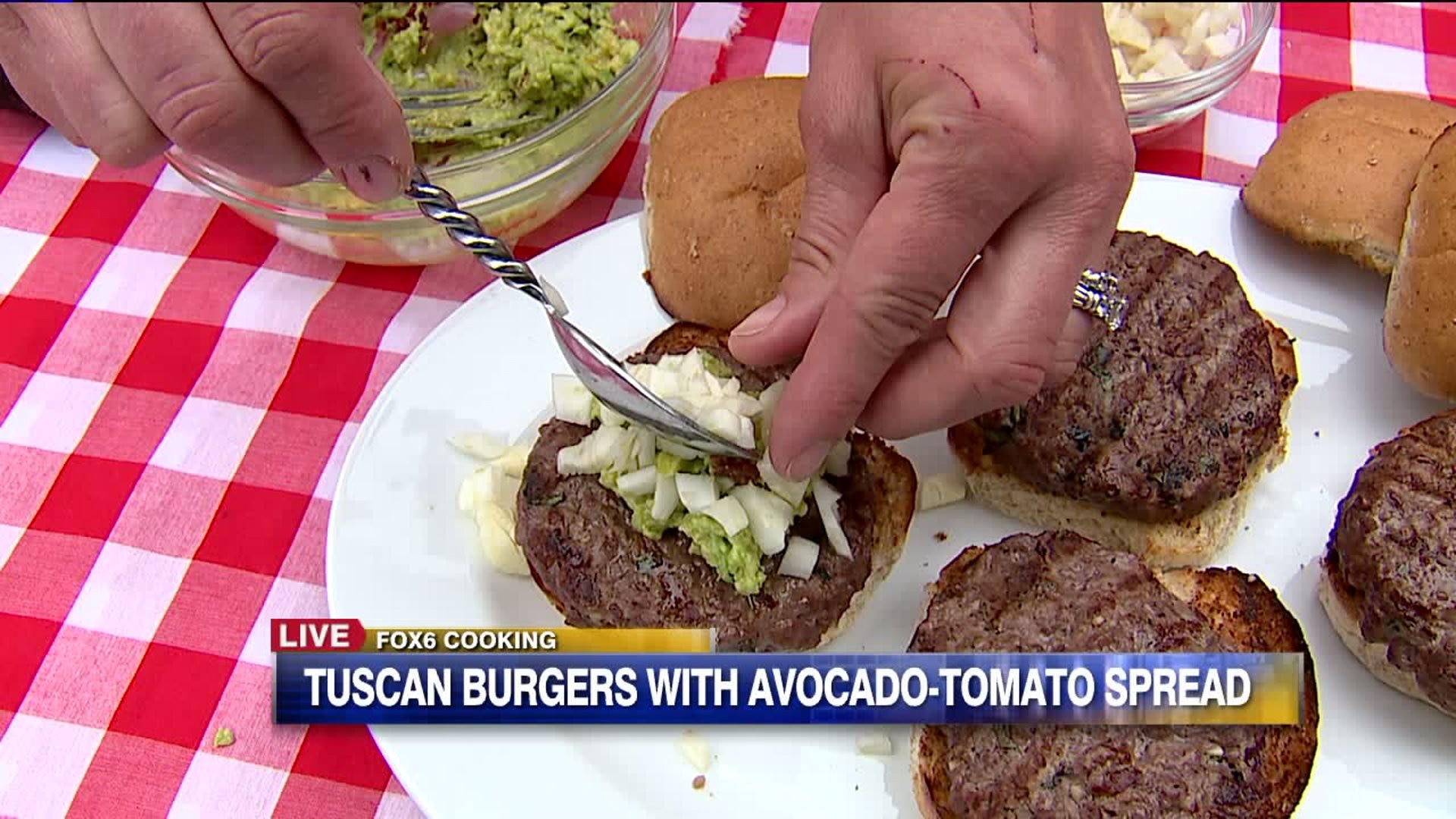 Tuscan Burgers & Avocado-Tomato Spread