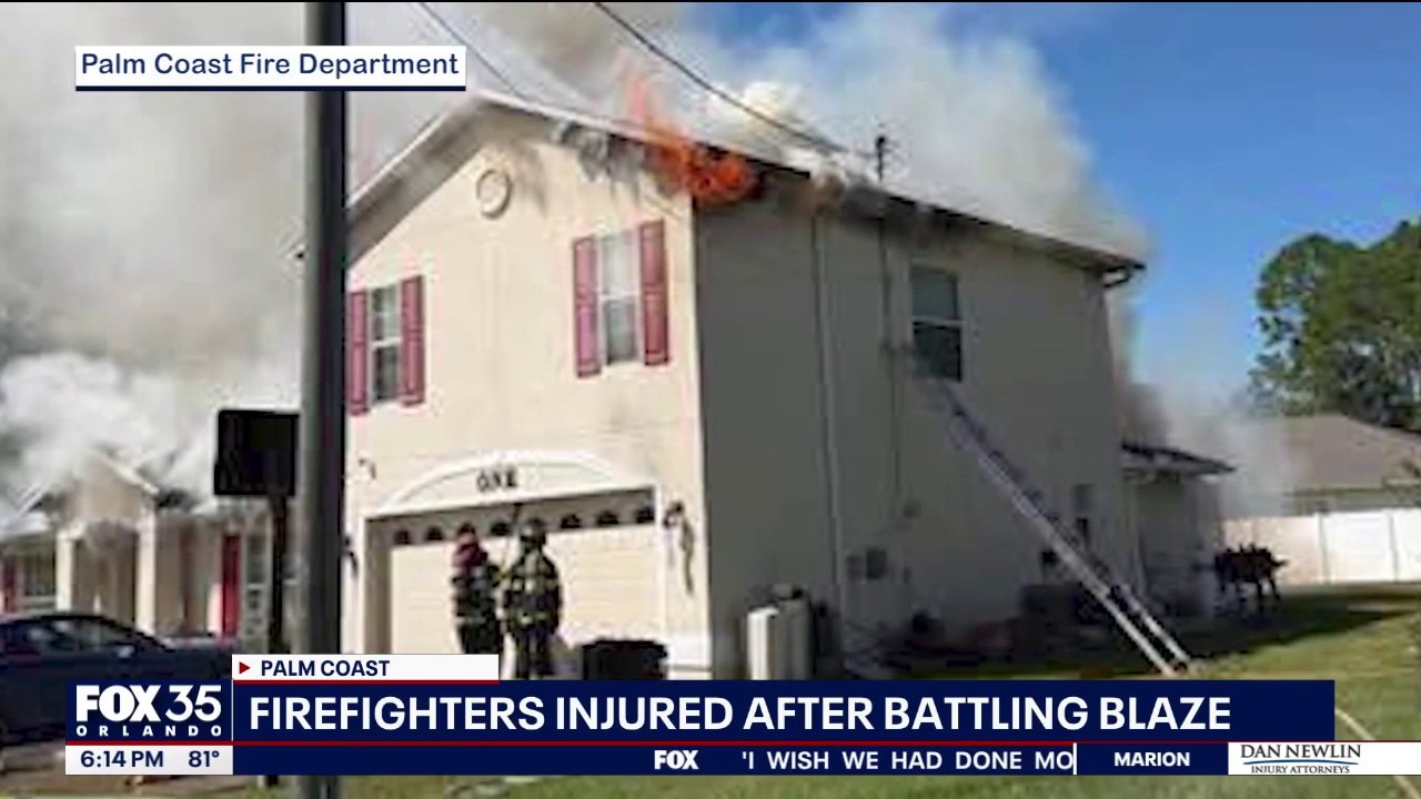 4 firefighters injured battling Palm Coast house fire; family loses home