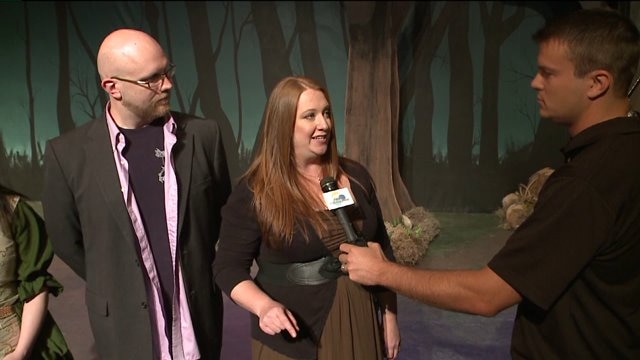 Chip talks with cast of A Lady in Waiting at Theater RED