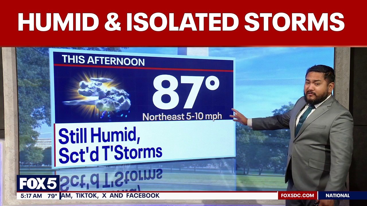 DC weather: Warm, humid Friday with chance of isolated thunderstorms