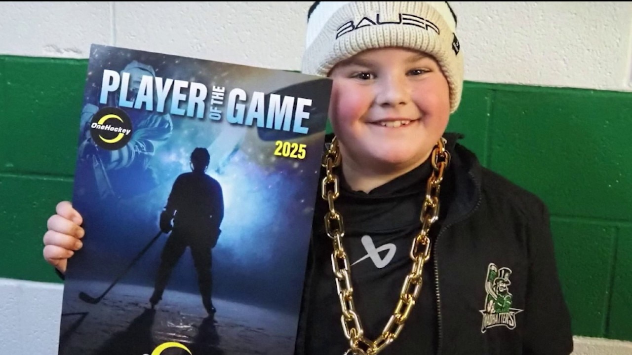 9-year-old overcomes rare syndrome in the hockey rink