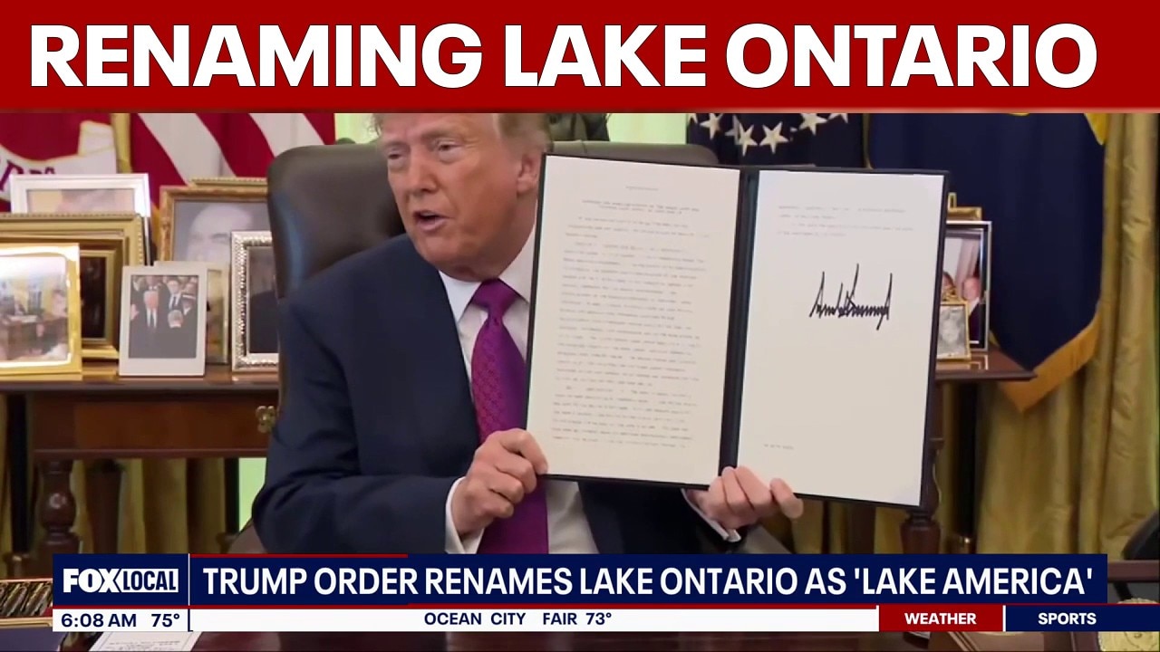 Trump signs order renaming Lake Ontario as 'Lake America' in the United States | FOX 5 AT 6AM