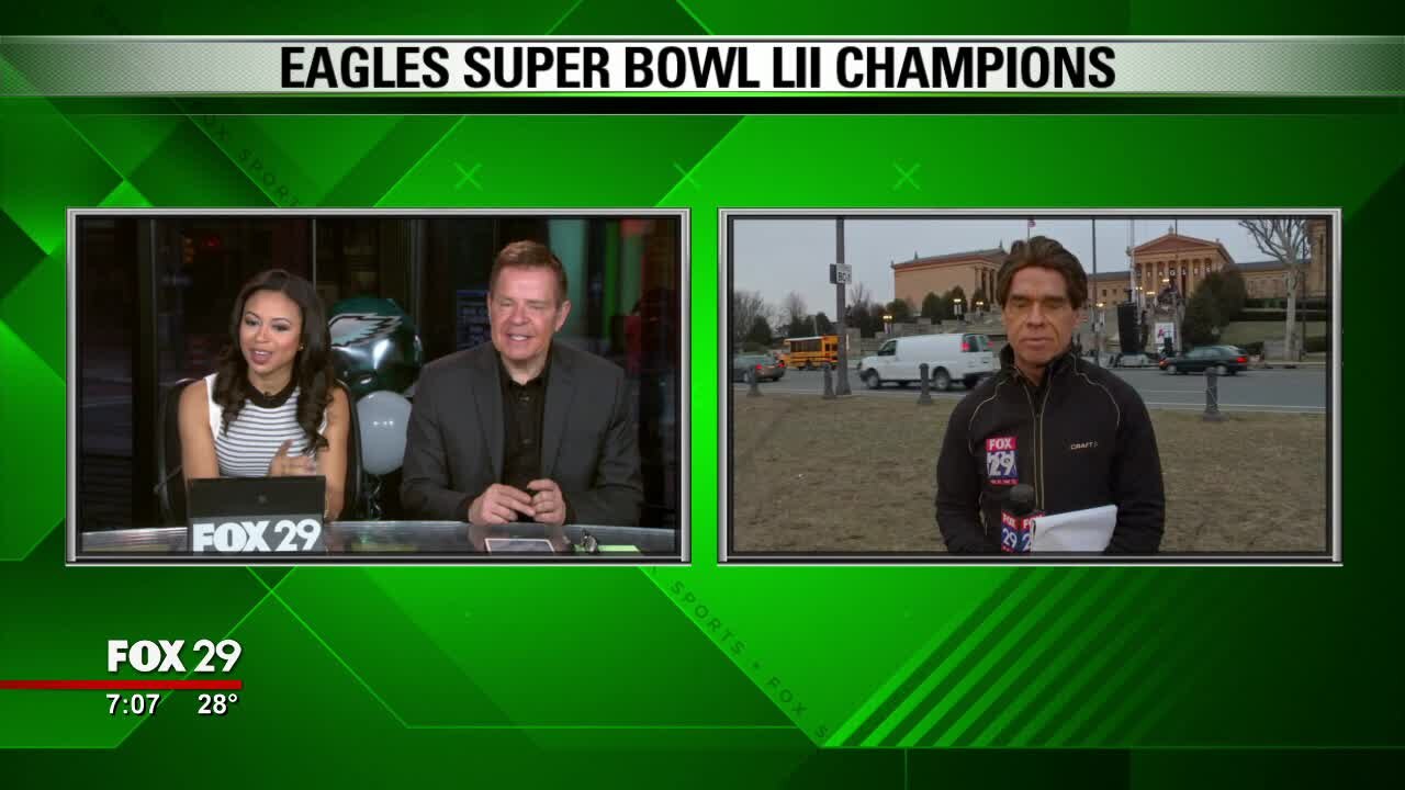 Walking the Eagles Super Bowl parade route