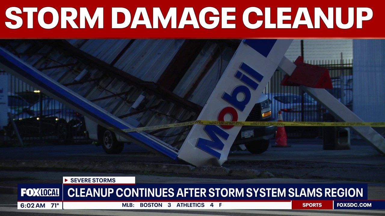 Cleanup continues after storm system slams parts of DC, Maryland and Virginia