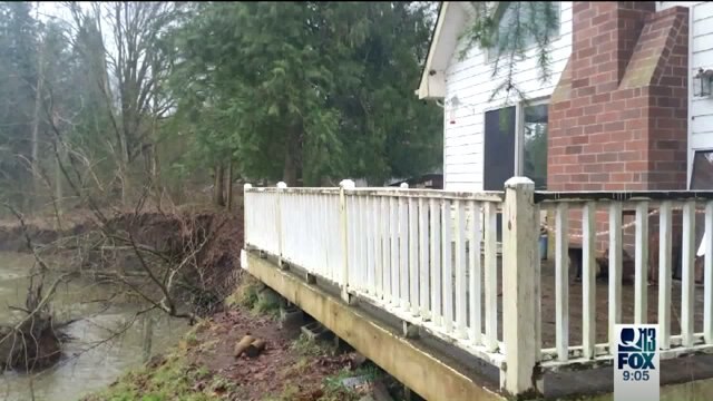Family`s home red-tagged as it teeters on edge of Nisqually River