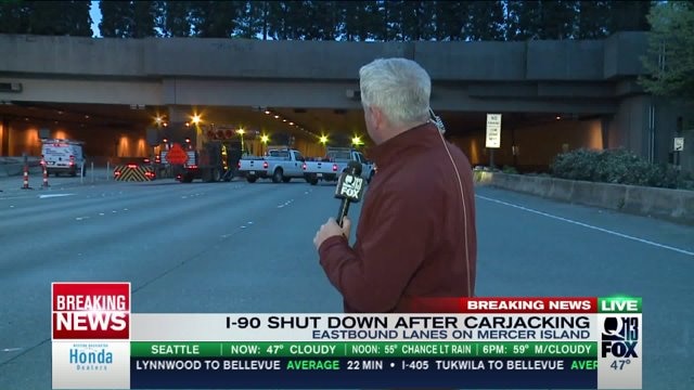 Eastbound I-90 closed after carjacking ends with crash in tunnel, police say