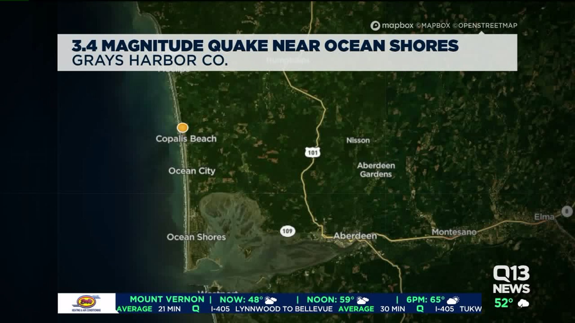 3.4 magnitude quake hits near Ocean Shores