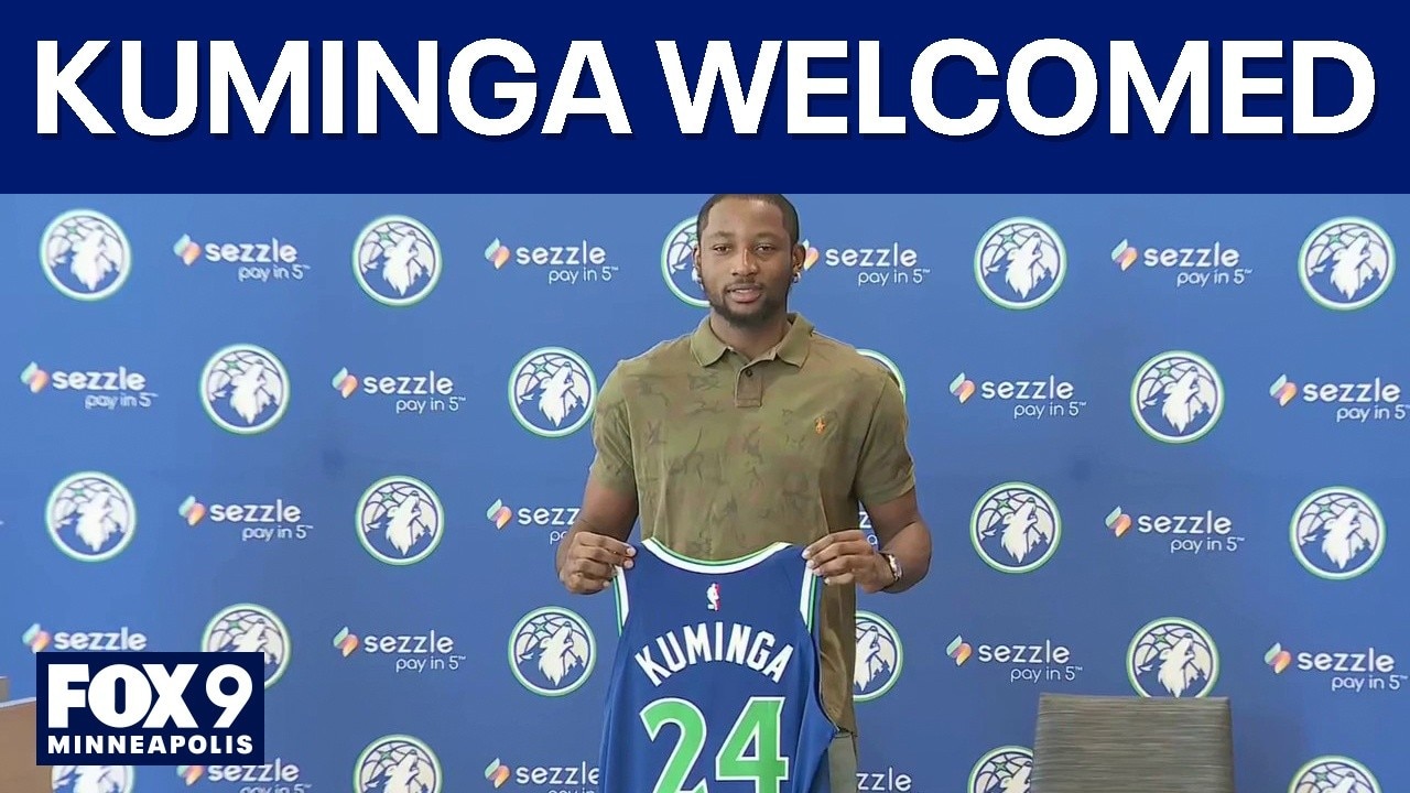 Timberwolves introduce Jonathan Kuminga at Target Center