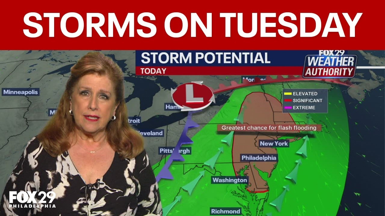 Philadelphia weather: Severe storms expected on Tuesday