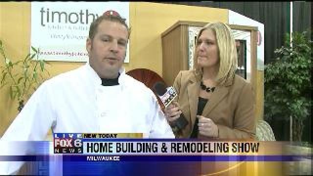 Laura checks out food at Home Building and Remodeling Show