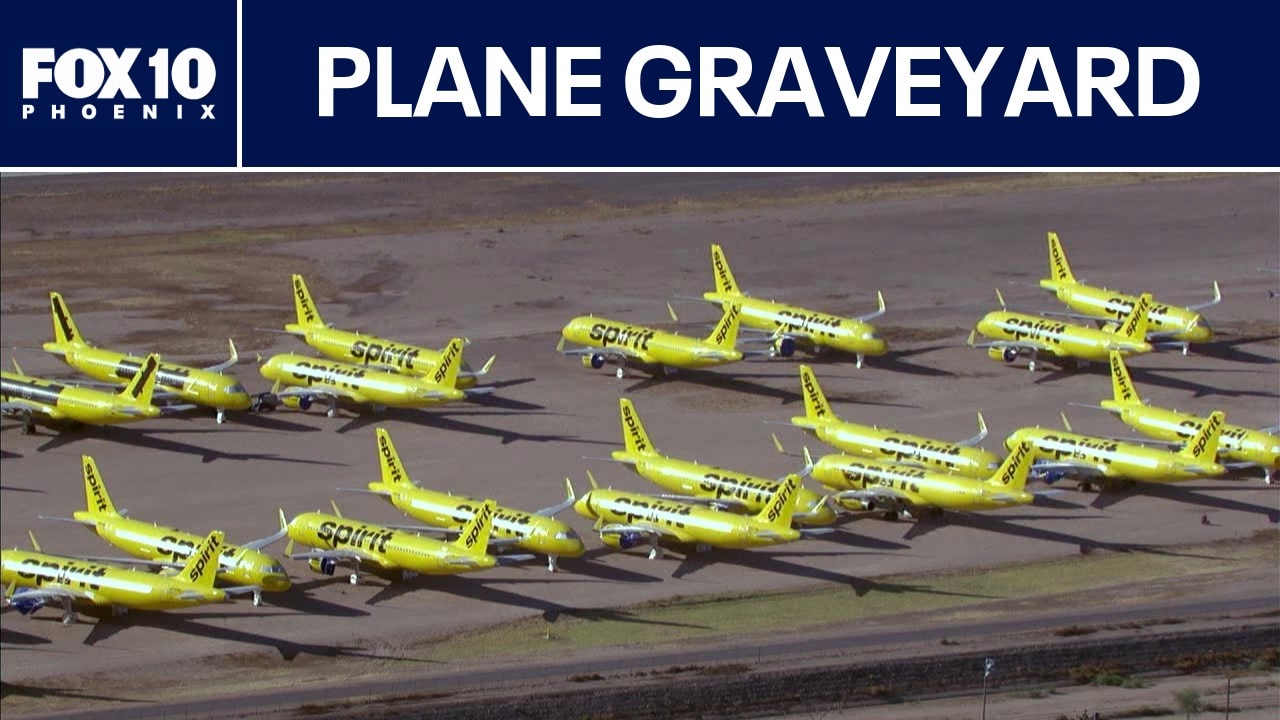 Spirit Airlines' former fleet being stored in AZ