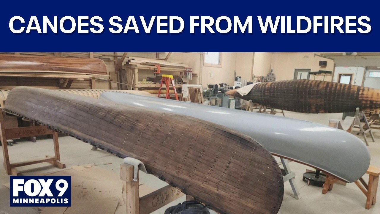 Historic canoes sunk for wildfires back over water at YMCA