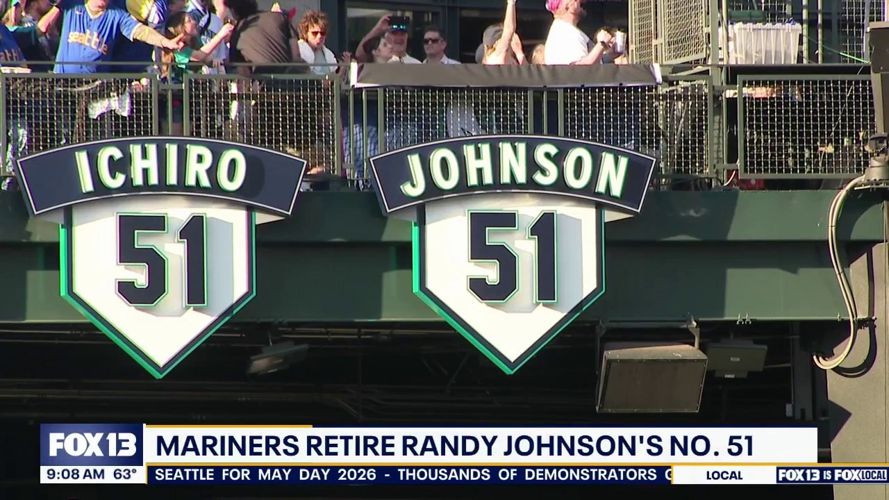 Mariners retire Johnson's No. 51, announce statue plans