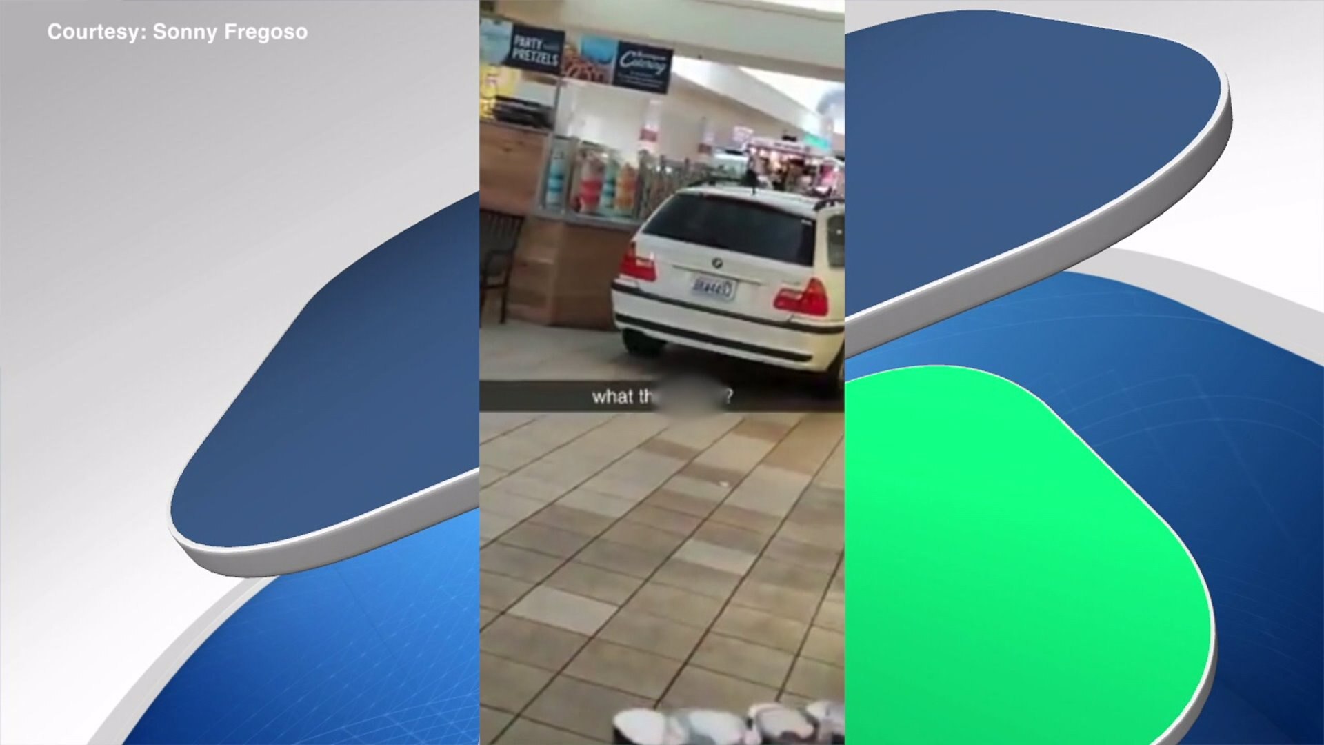 Car drives through Wenatchee mall