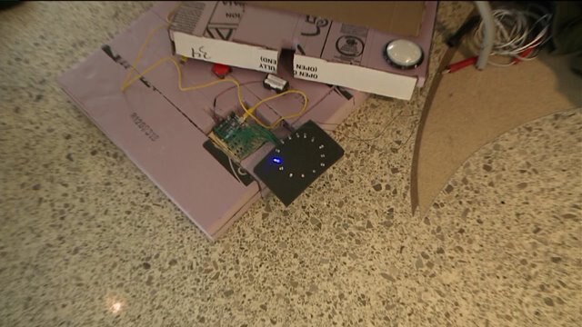 Chip talks with students about their STEM fair projects