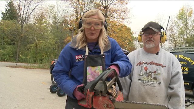 Laura gets her hands on a chainsaw, makes art
