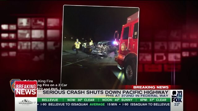 Serious injury crash shuts down Pacific Highway in Federal Way | FOX 13 ...