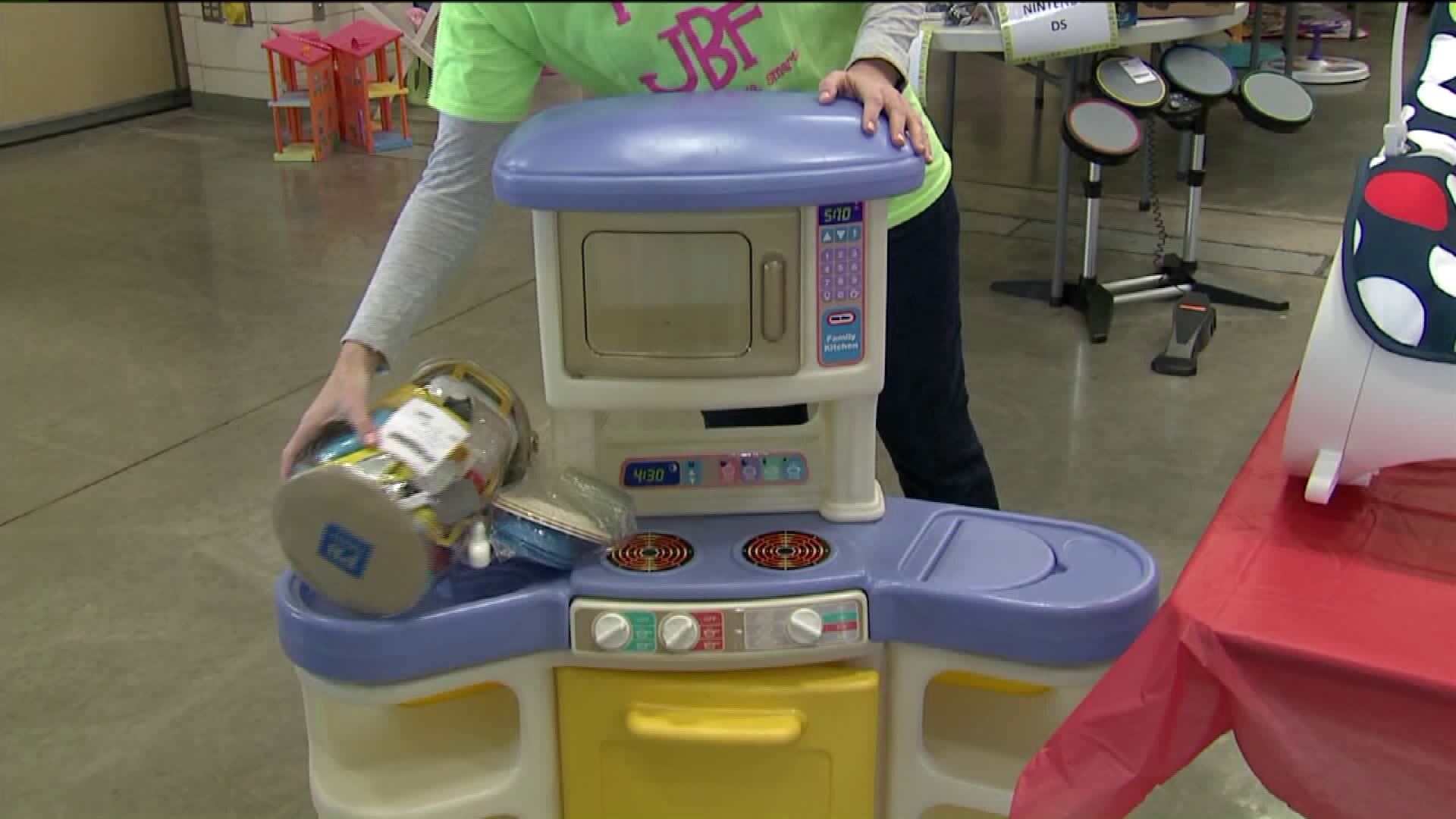 Kramp checks out all the kids clothing and toys at Just Between Friends event
